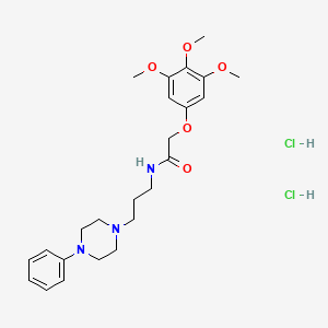 Acetamide, N-(3-(4-phenyl-1-piperazinyl)propyl)-2-(3,4,5-trimethoxyphenoxy)-, dihydrochloride