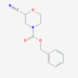 molecular formula C13H14N2O3 B1377500 Benzyl 2-cyanomorpholine-4-carboxylate CAS No. 1421603-57-7