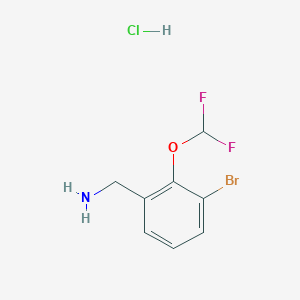 molecular formula C8H9BrClF2NO B1377501 [3-Bromo-2-(difluoromethoxy)phenyl]methanamine hydrochloride CAS No. 1432681-22-5