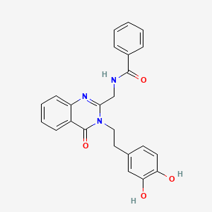 Benzamide, N-((3-(2-(3,4-dihydroxyphenyl)ethyl)-3,4-dihydro-4-oxo-2-quinazolinyl)methyl)-