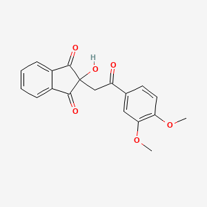 1,3-Indandione, 2-(3,4-dimethoxyphenacyl)-2-hydroxy-