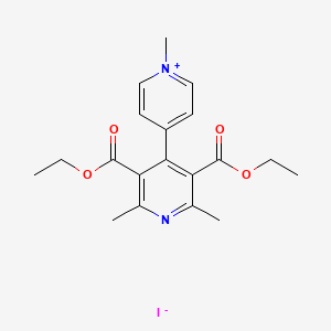 molecular formula C19H23IN2O4 B13775035 3',5'-Dicarboxy-1,2',6'-trimethyl-4,4'-bipyridinium iodide diethyl ester CAS No. 77985-05-8