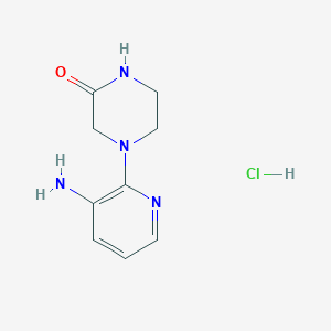 molecular formula C9H13ClN4O B1377504 4-(3-氨基吡啶-2-基)哌嗪-2-酮盐酸盐 CAS No. 1432681-57-6