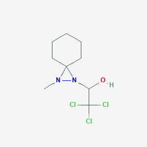 molecular formula C9H15Cl3N2O B13775065 2,2,2-Trichloro-1-(1-methyl-1,2-diazaspiro[2.5]octan-2-yl)ethanol CAS No. 91425-61-5