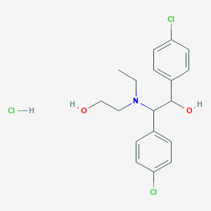 molecular formula C18H22Cl3NO2 B13775122 1,2-Bis(4-chlorophenyl)-2-[ethyl(2-hydroxyethyl)amino]ethanol;hydrochloride CAS No. 6962-07-8