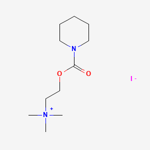 molecular formula C11H23IN2O2 B13775134 1-Piperidinecarboxylic acid, 2-(trimethylammonio)ethyl ester, iodide CAS No. 64046-21-5