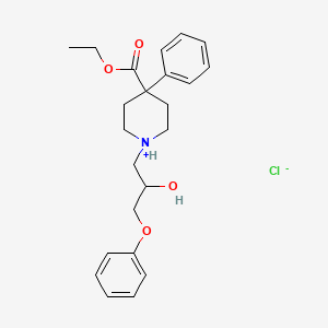 molecular formula C23H30ClNO4 B13775139 4-Ethoxycarbonyl-1-(2-hydroxy-3-phenoxypropyl) 4-phenylpiperidine hydrochloride CAS No. 63905-54-4