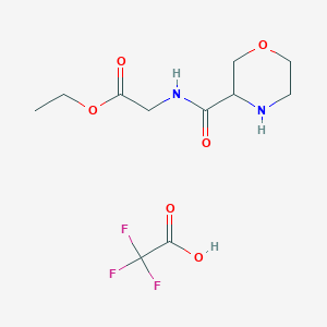 molecular formula C11H17F3N2O6 B1377514 Trifluoroacetic acid ethyl 2-(morpholin-3-ylformamido)acetate CAS No. 1443979-21-2