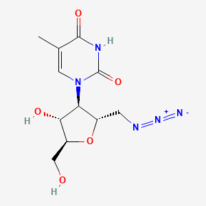 molecular formula C11H15N5O5 B13775140 1-[(2S,3R,4R,5S)-2-(azidomethyl)-4-hydroxy-5-(hydroxymethyl)oxolan-3-yl]-5-methylpyrimidine-2,4-dione 