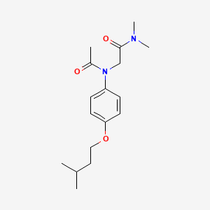 molecular formula C17H26N2O3 B13775144 Acetanilide, N-(dimethylcarbamoylmethyl)-4'-(isopentyloxy)- CAS No. 93814-29-0