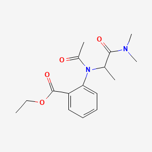 molecular formula C16H22N2O4 B13775155 N-Acetyl-N-(1-(dimethylcarbamoyl)ethyl)anthranilic acid ethyl ester CAS No. 97021-17-5