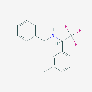 molecular formula C16H16F3N B1377516 苄基[2,2,2-三氟-1-(3-甲基苯基)乙基]胺 CAS No. 1443981-28-9