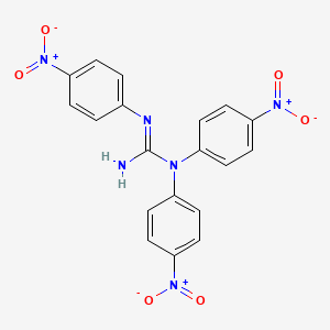 molecular formula C19H14N6O6 B13775176 1,1,2-tris(4-nitrophenyl)guanidine CAS No. 63885-30-3