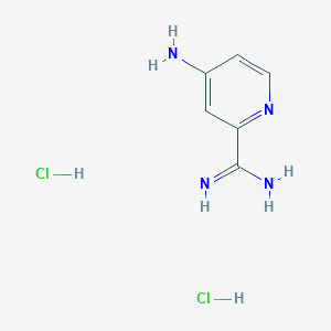 molecular formula C6H10Cl2N4 B1377518 4-氨基吡啶-2-甲酰亚胺二盐酸盐 CAS No. 1443980-55-9