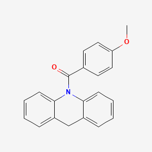 molecular formula C21H17NO2 B13775200 Acridine, 9,10-dihydro-10-(4-methoxybenzoyl)- CAS No. 63949-13-3