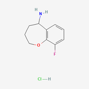 molecular formula C10H13ClFNO B1377523 9-Fluoro-2,3,4,5-tetrahydro-1-benzoxepin-5-amine hydrochloride CAS No. 1432682-02-4