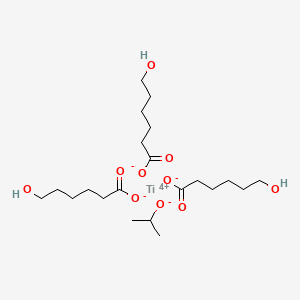 molecular formula C21H40O10Ti B13775265 Titanium, tris(6-hydroxyhexanoato-kappaO)(2-propanolato)-, (T-4)- CAS No. 68443-44-7