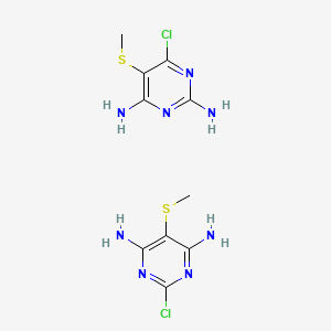 molecular formula C10H14Cl2N8S2 B13775289 2-Chloro-5-methylsulfanylpyrimidine-4,6-diamine;6-chloro-5-methylsulfanylpyrimidine-2,4-diamine CAS No. 83623-05-6