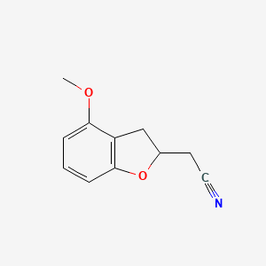 molecular formula C11H11NO2 B1377532 2-(4-Methoxy-2,3-dihydro-1-benzofuran-2-yl)acetonitrile CAS No. 1443979-63-2