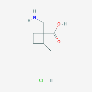 molecular formula C7H14ClNO2 B1377533 1-(氨甲基)-2-甲基环丁烷-1-羧酸盐酸盐 CAS No. 1443980-12-8