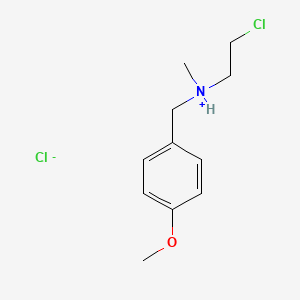 molecular formula C11H17Cl2NO B13775337 2-chloroethyl-[(4-methoxyphenyl)methyl]-methylazanium;chloride CAS No. 63991-09-3