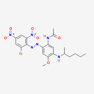 molecular formula C21H25BrN6O6 B13775341 5-Acetamido-4-((2-bromo-4,6-dinitrophenyl)azo)-2-methoxy-N-(1-methylpentyl)aniline CAS No. 65916-13-4