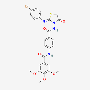 Benzamide, N-(4-(((2-((4-bromophenyl)imino)-4-oxo-3-thiazolidinyl)amino)carbonyl)phenyl)-3,4,5-trimethoxy-