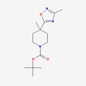 molecular formula C14H23N3O3 B1377538 叔丁基4-甲基-4-(3-甲基-1,2,4-恶二唑-5-基)哌啶-1-甲酸酯 CAS No. 1443981-38-1