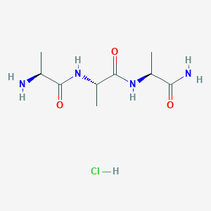 molecular formula C9H19ClN4O3 B13775384 H-Ala-Ala-Ala-NH2 . HCl 