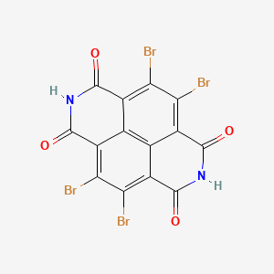 molecular formula C14H2Br4N2O4 B13775390 2,3,9,10-Tetrabromo-6,13-diazatetracyclo[6.6.2.04,16.011,15]hexadeca-1,3,8,10,15-pentaene-5,7,12,14-tetrone 