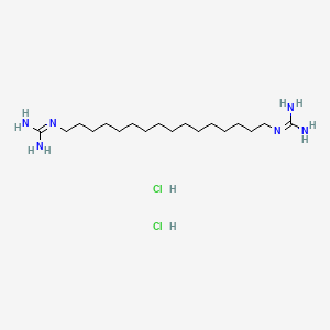 molecular formula C18H42Cl2N6 B13775395 N,N'''-1,16-Hexadecanediylbisguanidine dihydrochloride CAS No. 63885-24-5