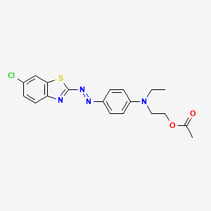 molecular formula C19H19ClN4O2S B13775396 2-[[4-[(6-Chlorobenzothiazol-2-YL)azo]phenyl]ethylamino]ethyl acetate CAS No. 70198-17-3