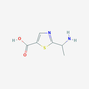 molecular formula C6H8N2O2S B1377544 2-(1-氨基乙基)噻唑-5-羧酸 CAS No. 1368104-47-5