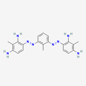 molecular formula C21H24N8 B13775448 3,3'-((2-Methyl-m-phenylene)bis(azo))bistoluene-2,6-diamine CAS No. 6358-82-3