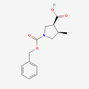 molecular formula C14H17NO4 B1377545 (3S,4R)-1-(Benzyloxycarbonyl)-4-methylpyrrolidine-3-carboxylic acid CAS No. 1428243-71-3