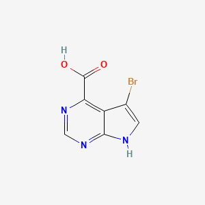 molecular formula C7H4BrN3O2 B1377546 5-溴-7H-吡咯并[2,3-D]嘧啶-4-羧酸 CAS No. 1638763-74-2