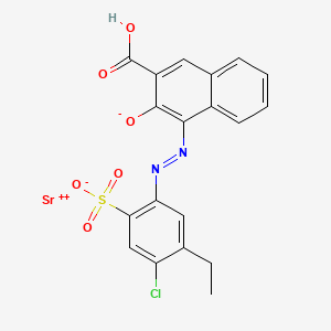 molecular formula C19H13ClN2O6SSr B13775475 strontium;2-[(3-carboxy-2-oxidonaphthalen-1-yl)diazenyl]-5-chloro-4-ethylbenzenesulfonate CAS No. 67801-10-9