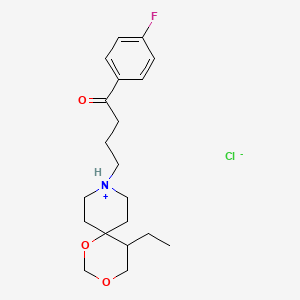 molecular formula C20H29ClFNO3 B13775512 1,3-Dioxa-9-azaspiro(5.5)undecane, 5-ethyl-9-(3-(p-fluorobenzoyl)propyl)-, hydrochloride CAS No. 74203-68-2