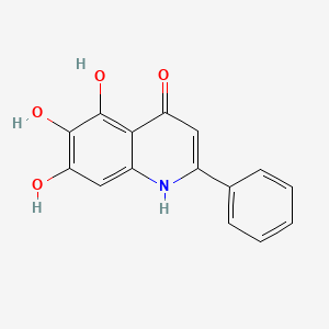 molecular formula C15H11NO4 B13775517 5,6,7-Trihydroxy-2-phenylquinolin-4(1H)-one 