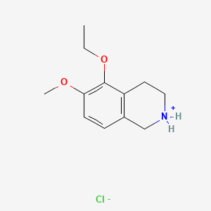 molecular formula C12H18ClNO2 B13775554 5-Ethoxy-6-methoxy-1,2,3,4-tetrahydroisoquinoline hydrochloride CAS No. 63905-71-5