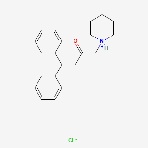 molecular formula C21H26ClNO B13775555 4,4-Diphenyl-1-piperidino-2-butanone hydrochloride CAS No. 973-31-9