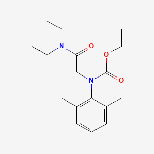 molecular formula C17H26N2O3 B13775560 Carbanilic acid, N-((diethylcarbamoyl)methyl)-2,6-dimethyl-, ethyl ester CAS No. 93814-38-1