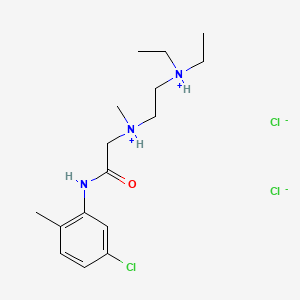 molecular formula C16H28Cl3N3O B13775593 5'-Chloro-2-(2-(diethylamino)ethyl)methylamino-o-acetotoluidide dihydrochloride CAS No. 77966-44-0