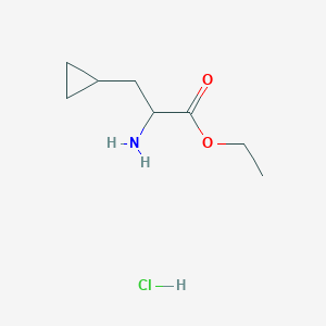 molecular formula C8H16ClNO2 B1377560 Ethyl 2-amino-3-cyclopropylpropanoate hydrochloride CAS No. 1375471-56-9