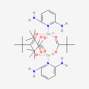 molecular formula C30H50Cu2N6O8 B13775601 Dicopper;2,2-dimethylpropanoate;pyridine-2,6-diamine 