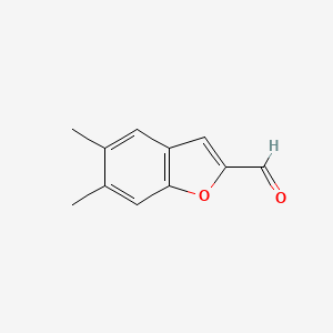molecular formula C11H10O2 B1377562 5,6-二甲基-1-苯并呋喃-2-甲醛 CAS No. 1384427-32-0