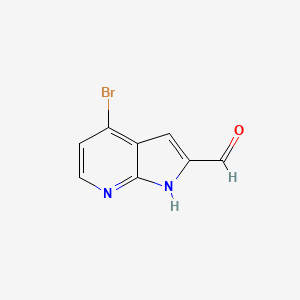 molecular formula C8H5BrN2O B1377565 4-bromo-1H-pyrrolo[2,3-b]pyridine-2-carbaldehyde CAS No. 1367950-82-0