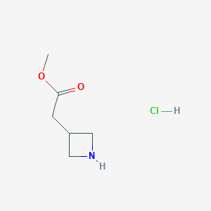 molecular formula C6H12ClNO2 B1377566 Methyl 2-(azetidin-3-yl)acetate hydrochloride CAS No. 1229705-59-2