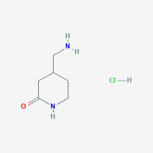 molecular formula C6H13ClN2O B1377567 4-(氨甲基)哌啶-2-酮盐酸盐 CAS No. 1400764-40-0