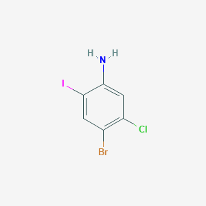 molecular formula C6H4BrClIN B1377568 4-Bromo-5-chloro-2-iodoaniline CAS No. 1426566-89-3